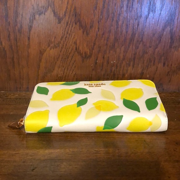NWT-Kate Spade-Morgan-LemonπToss Embellished Zip-Around Continental Wallet-$210 - Picture 5 of 10